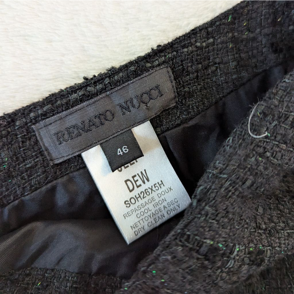 Renato Nucci Floral BlackTweed Fringe Blazer (EU 44) Skirt (EU 46) Set -Large - Picture 12 of 14